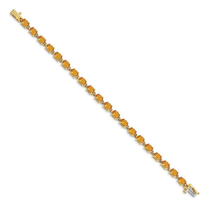 14k Yellow Gold 6x4mm Oval Citrine Bracelet
