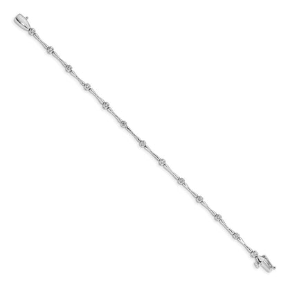 14k White Gold Natural Diamond Bracelet