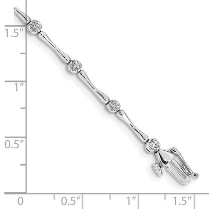 14k White Gold Natural Diamond Bracelet