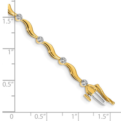 14k Yellow Gold Natural Diamond Bracelet