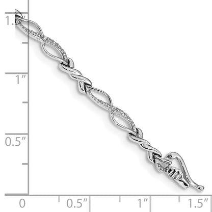 14k White Gold Natural Diamond Bracelet