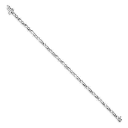 14k White Gold Natural Diamond Figure 8 Link Bracelet