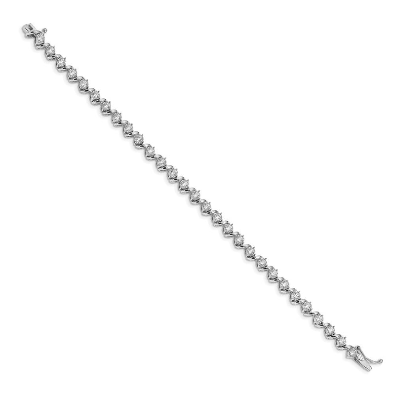 14k White Gold Natural Diamond Bracelet