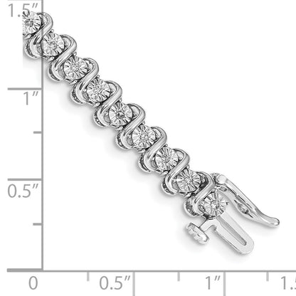 14k White Gold Natural Diamond Bracelet
