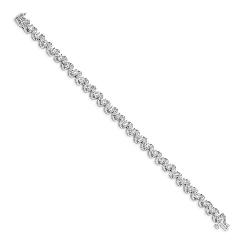 14k White Gold Natural Diamond Bracelet