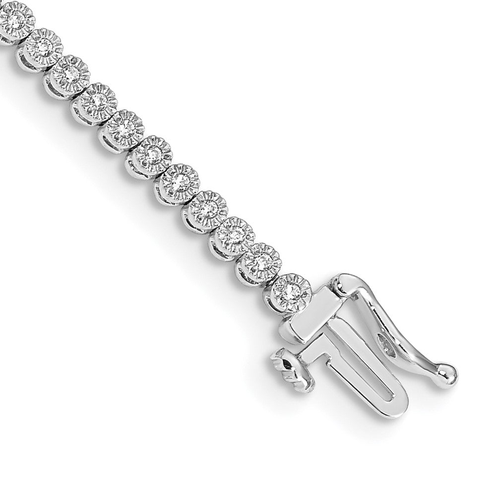 14k White Gold Natural Diamond Tennis Bracelet
