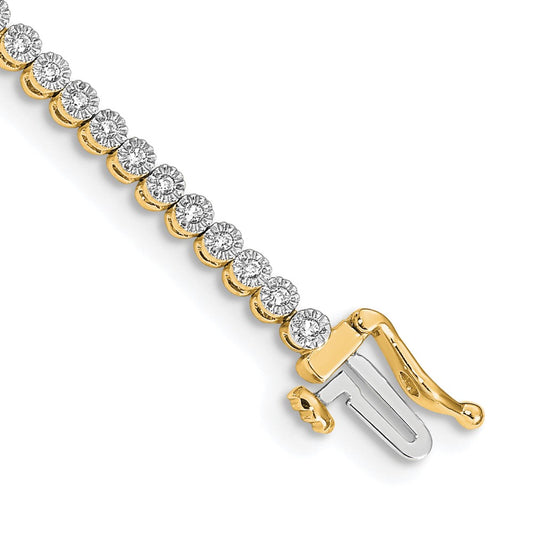 14k Yellow Gold Natural Diamond Tennis Bracelet