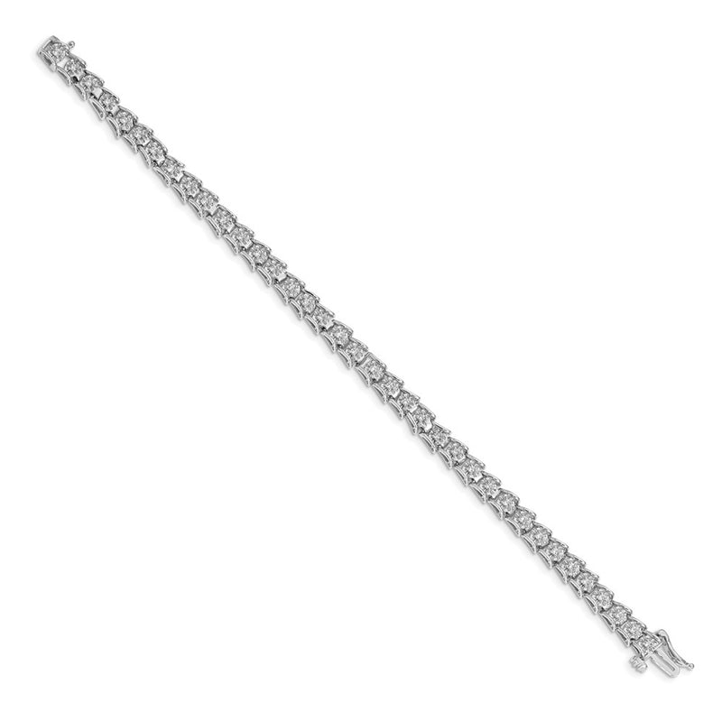 14k White Gold Natural Diamond Fancy Bracelet