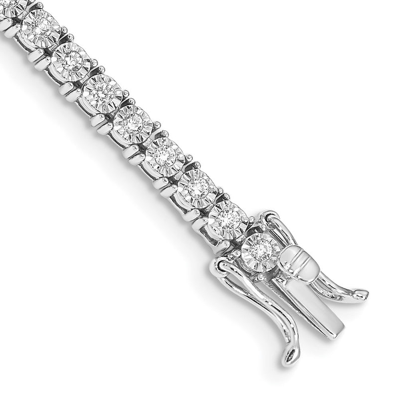 14k White Gold Illusion Setting Natural Diamond Bracelet