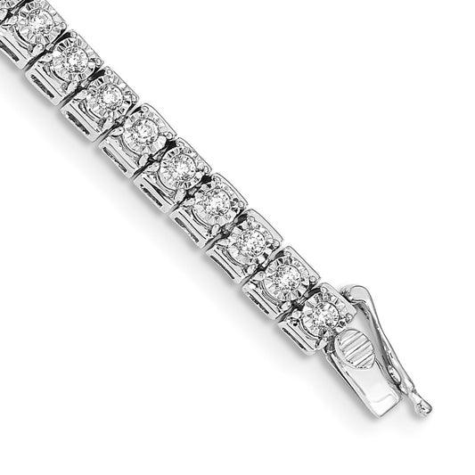 14k White Gold Natural Diamond Tennis Bracelet