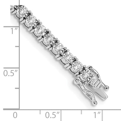 14k White Gold Illusion Setting Natural Diamond Bracelet