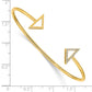 14k Yellow Gold Polished Natural Diamond Triangle Cuff Bangle
