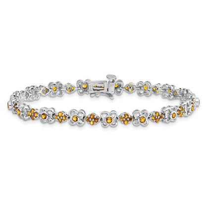 14k White Gold Citrine Bracelet