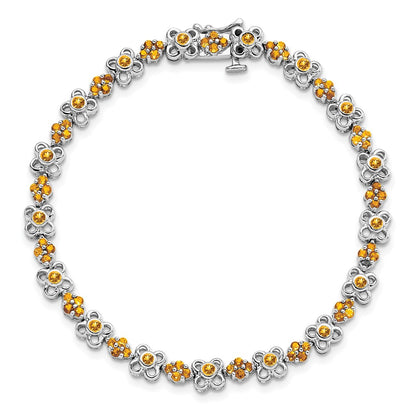 14k White Gold Citrine Bracelet
