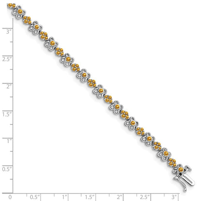 14k White Gold Citrine Bracelet