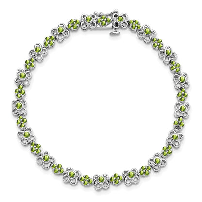 14k White Gold Peridot Bracelet