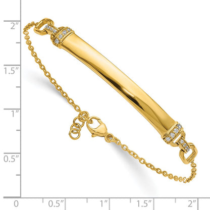14k Yellow Gold Natural Diamond ID Bracelet