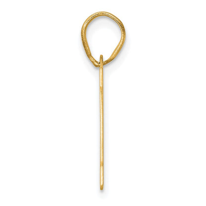 14k Yellow Gold Polished Block Number 10 Pendant