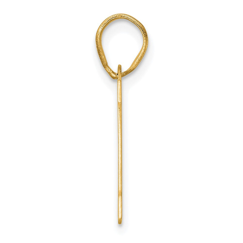 14k Yellow Gold Polished Block Number 10 Pendant