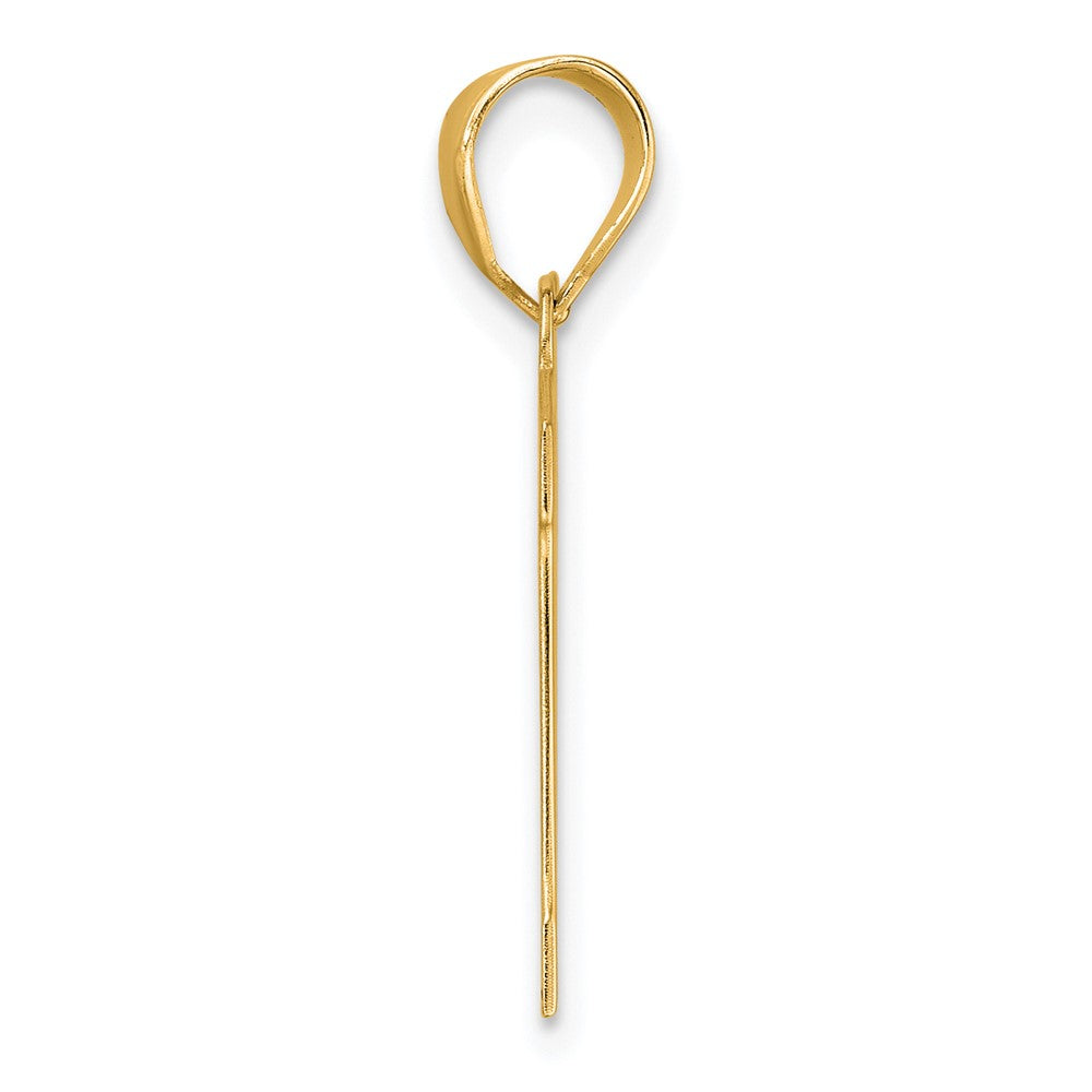 14k Yellow Gold Polished Block Number 11 Pendant