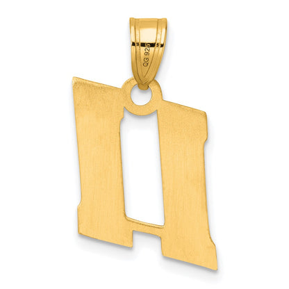 14k Yellow Gold Polished Block Number 11 Pendant