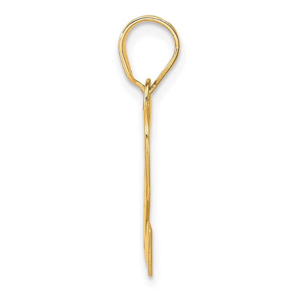 14k Yellow Gold Polished Block Number 12 Pendant