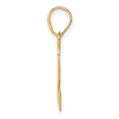 14k Yellow Gold Polished Block Number 12 Pendant