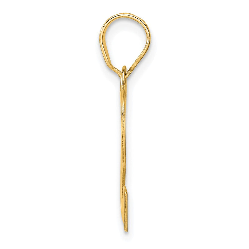 14k Yellow Gold Polished Block Number 12 Pendant