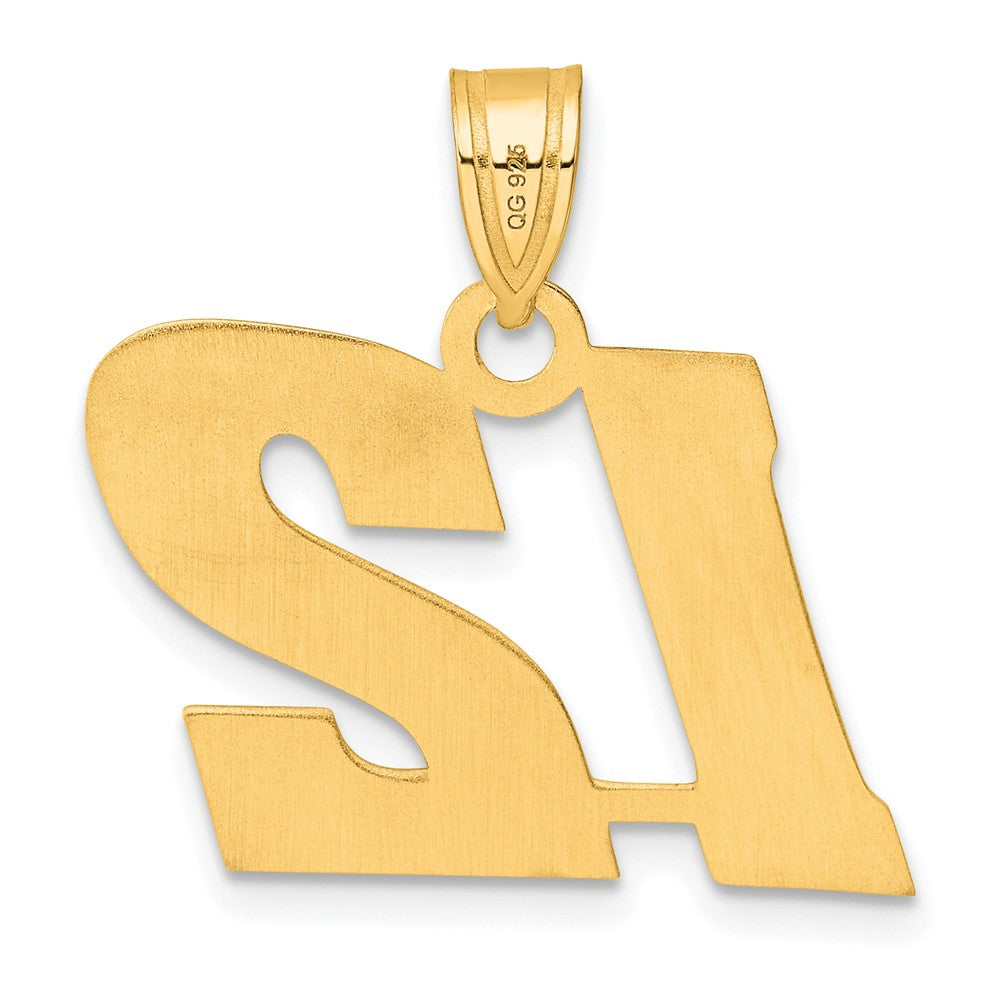 14k Yellow Gold Polished Block Number 12 Pendant
