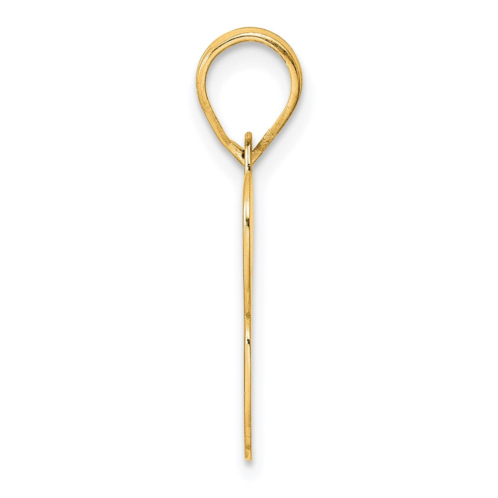 14k Yellow Gold Polished Block Number 13 Pendant