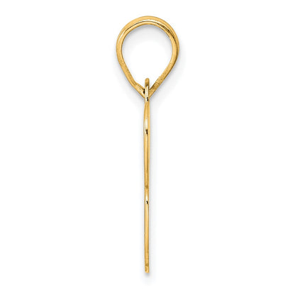 14k Yellow Gold Polished Block Number 13 Pendant