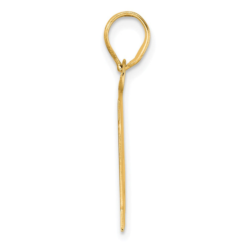 14k Yellow Gold Polished Block Number 14 Pendant