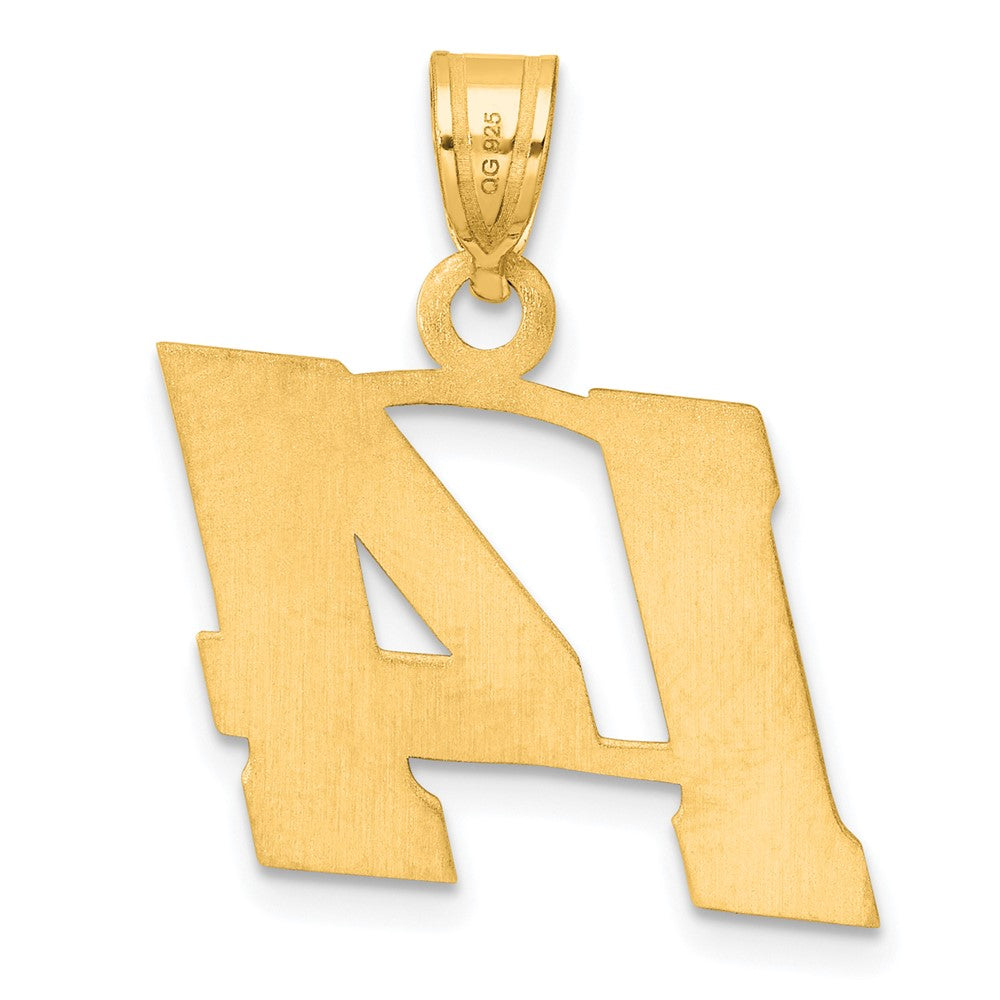14k Yellow Gold Polished Block Number 14 Pendant