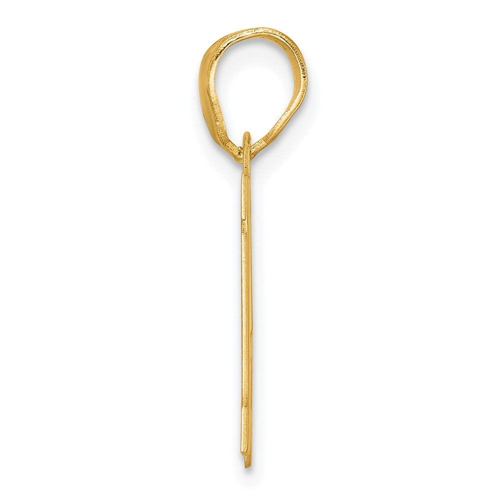 14k Yellow Gold Polished Block Number 15 Pendant