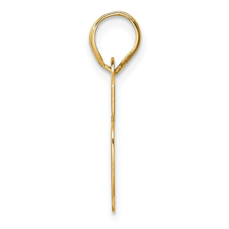 14k Yellow Gold Polished Block Number 16 Pendant