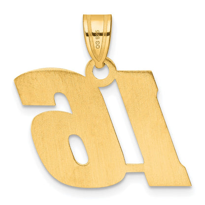 14k Yellow Gold Polished Block Number 16 Pendant