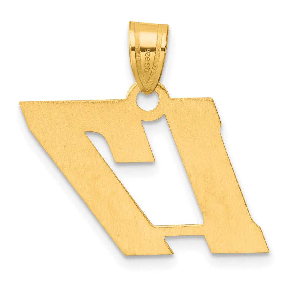 14k Yellow Gold Polished Block Number 17 Pendant