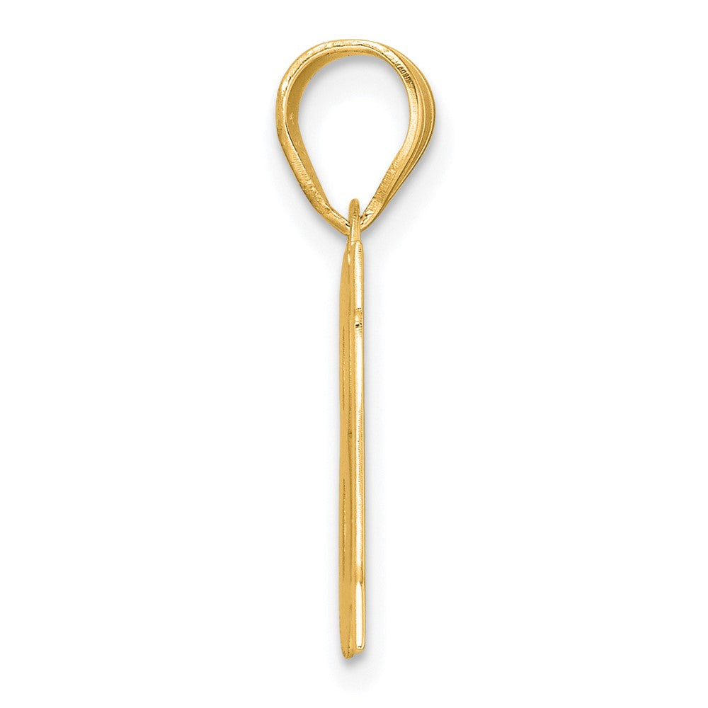 14k Yellow Gold Polished Block Number 18 Pendant