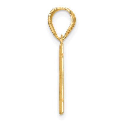 14k Yellow Gold Polished Block Number 18 Pendant