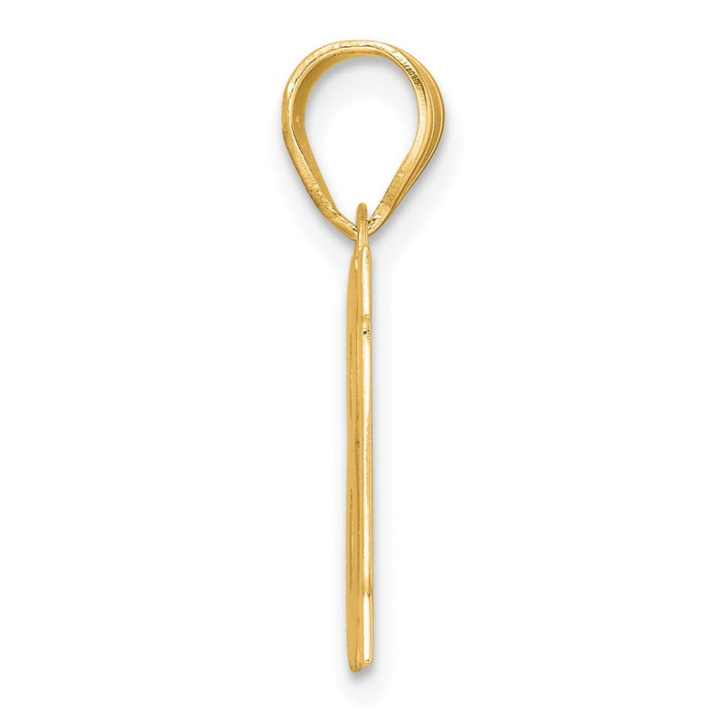 14k Yellow Gold Polished Block Number 18 Pendant
