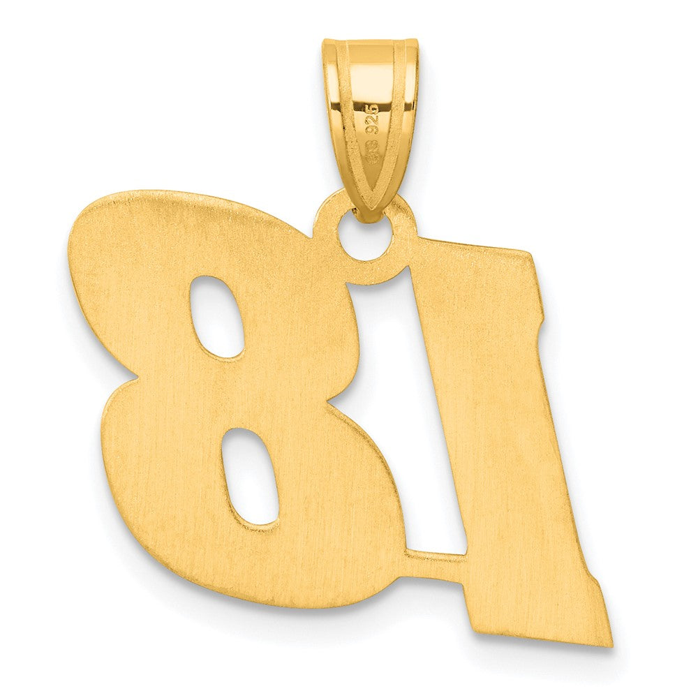 14k Yellow Gold Polished Block Number 18 Pendant