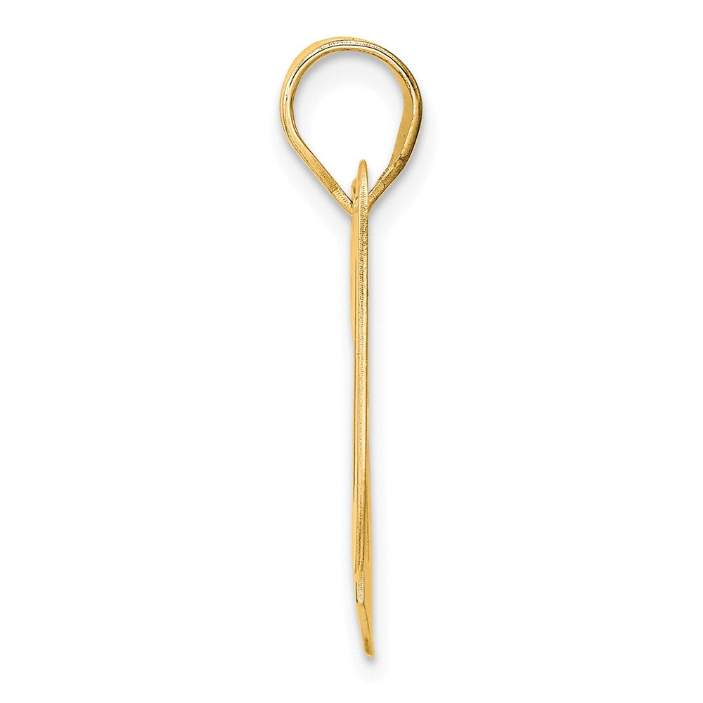 14k Yellow Gold Polished Block Number 20 Pendant