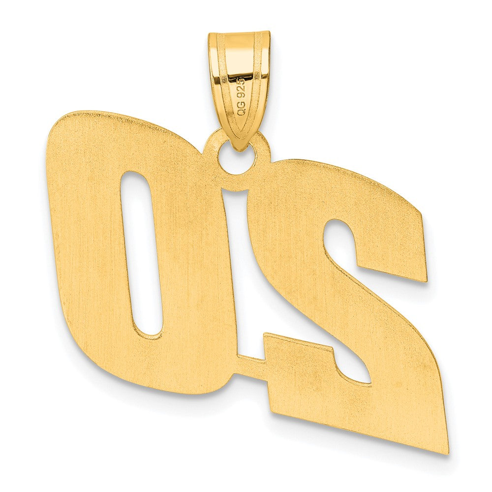 14k Yellow Gold Polished Block Number 20 Pendant