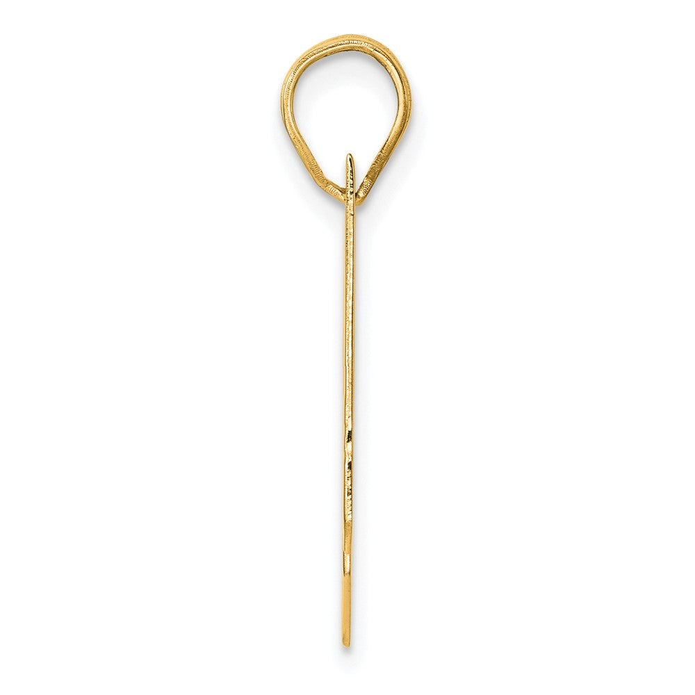 14k Yellow Gold Polished Block Number 21 Pendant