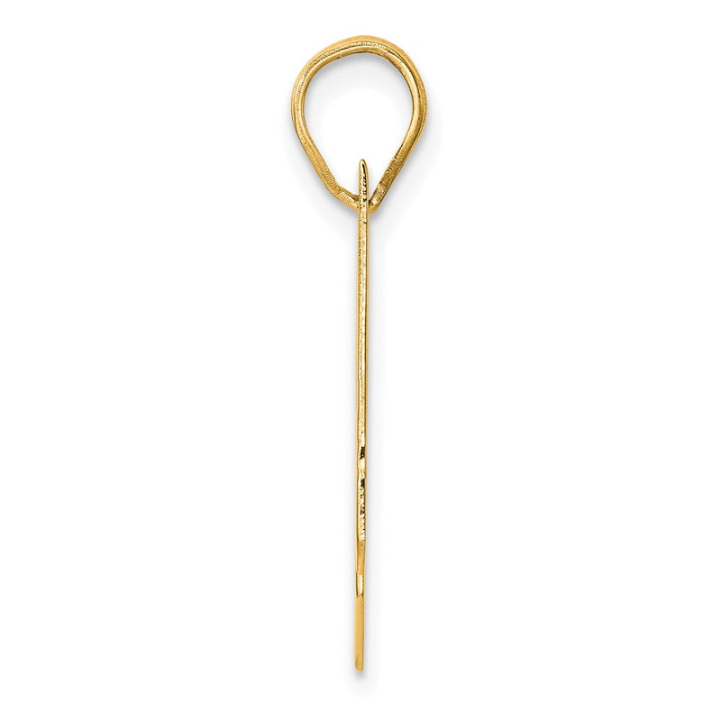 14k Yellow Gold Polished Block Number 21 Pendant