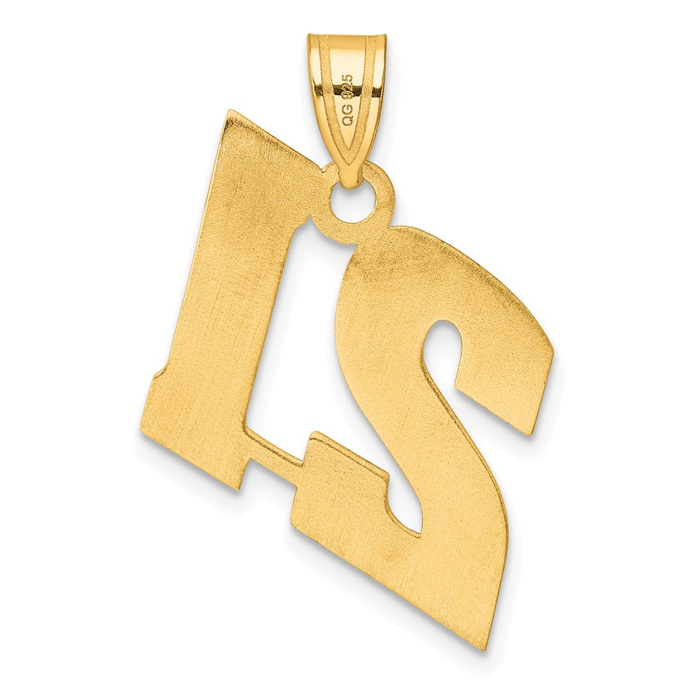 14k Yellow Gold Polished Block Number 21 Pendant