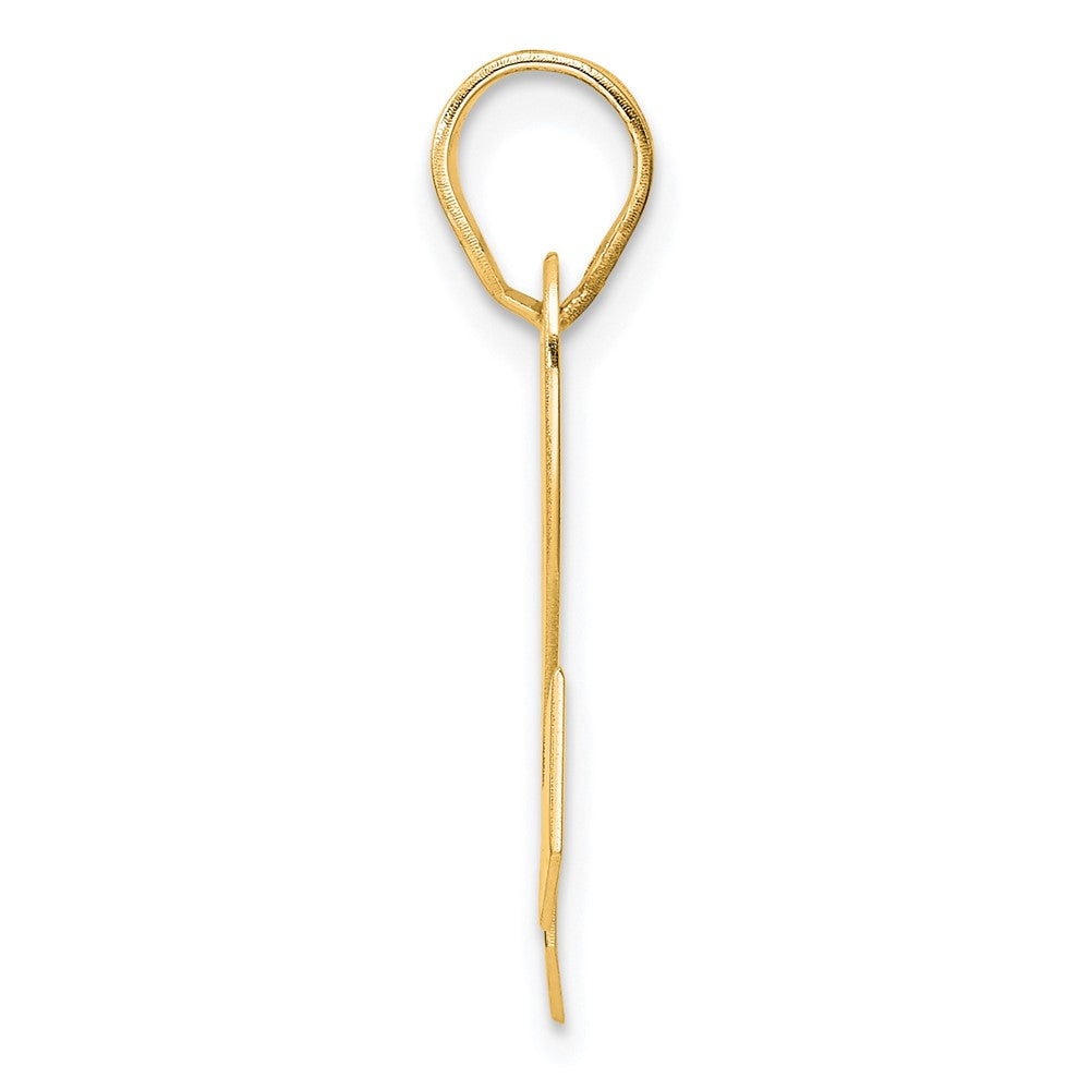 14k Yellow Gold Polished Block Number 22 Pendant