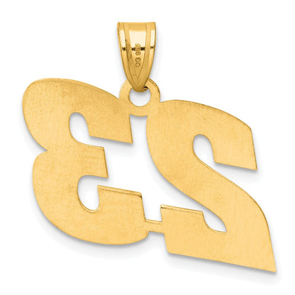 14k Yellow Gold Polished Block Number 23 Pendant