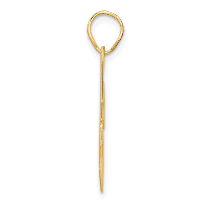 14k Yellow Gold Polished Block Number 24 Pendant