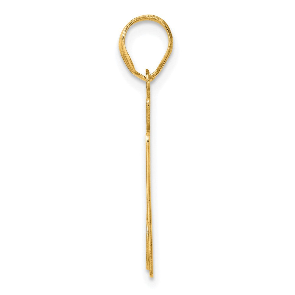 14k Yellow Gold Polished Block Number 27 Pendant